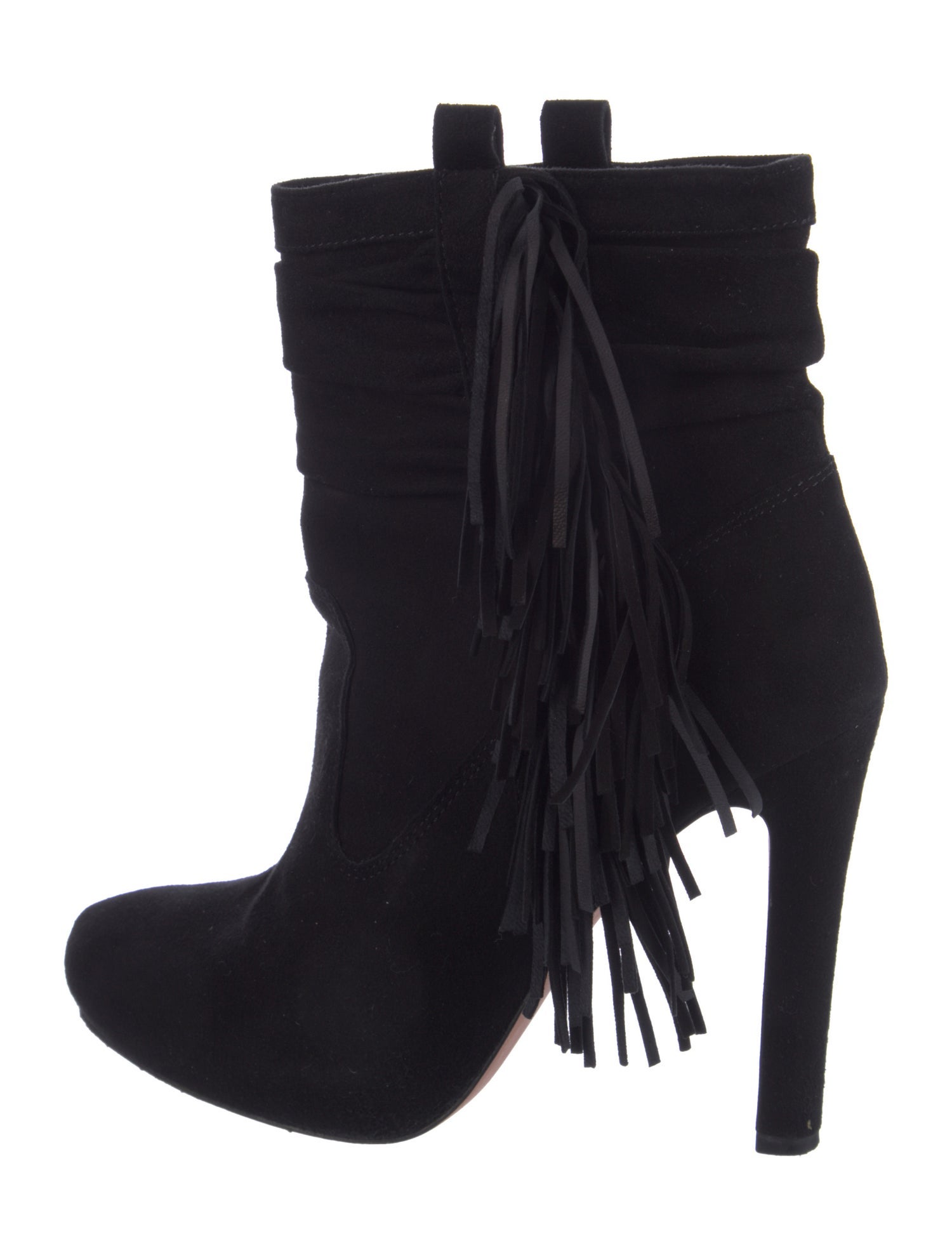 Jean-Michel Cazabat Suede Fringe Trim Accent Boots