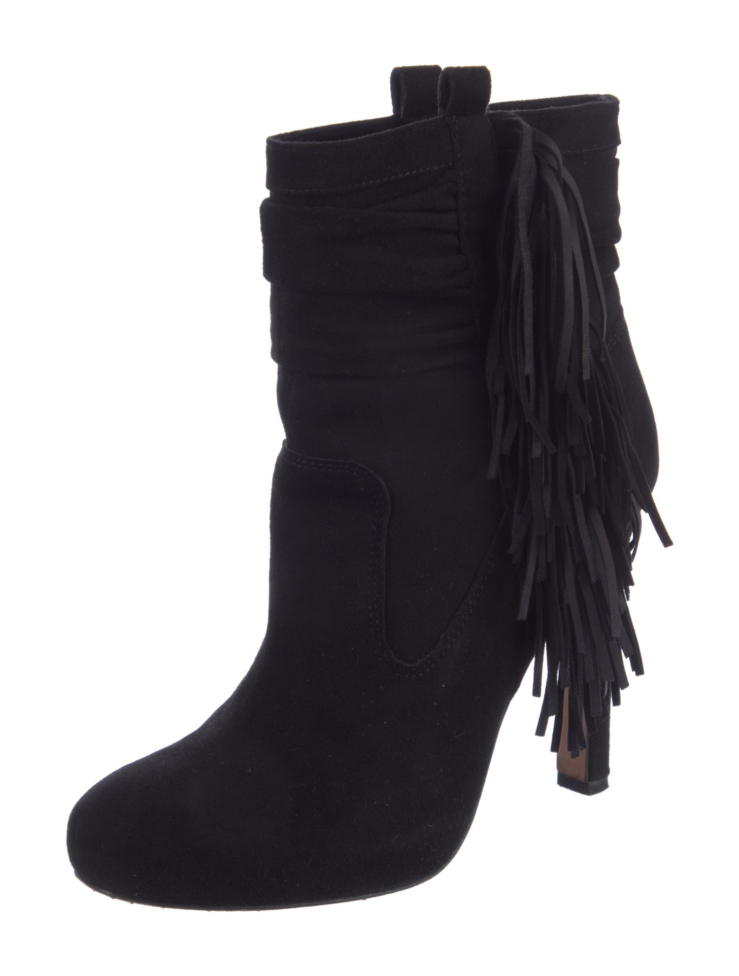 Jean-Michel Cazabat Suede Fringe Trim Accent Boots