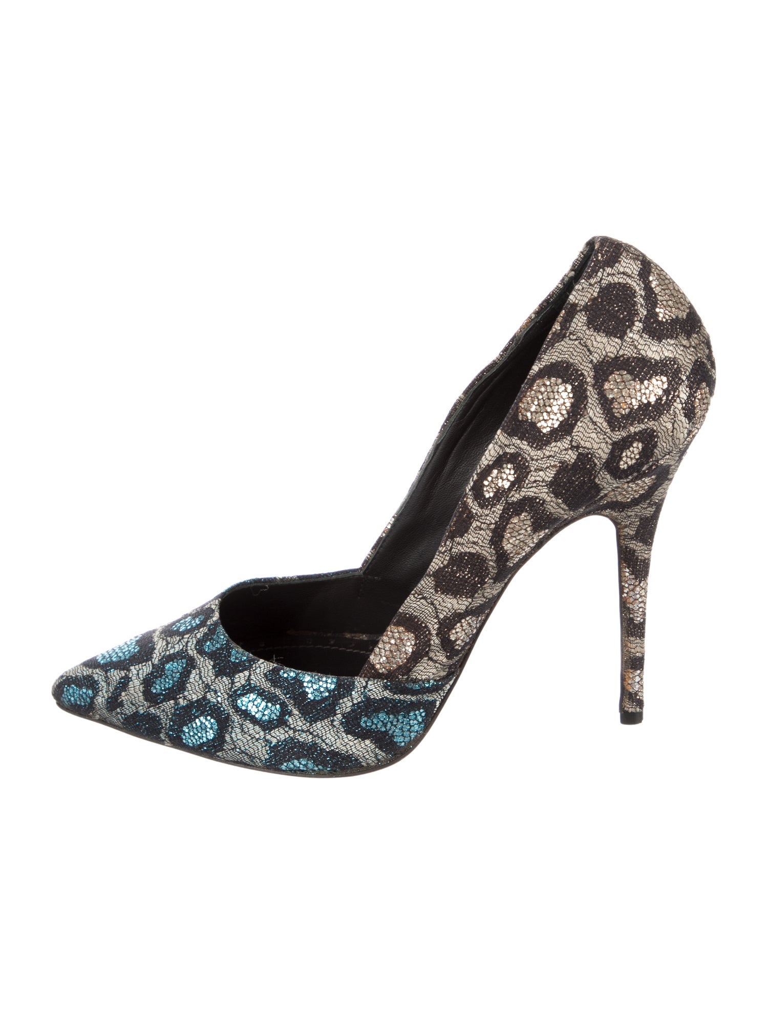 Jean-Michel Cazabat Printed Glitter Accents Pumps