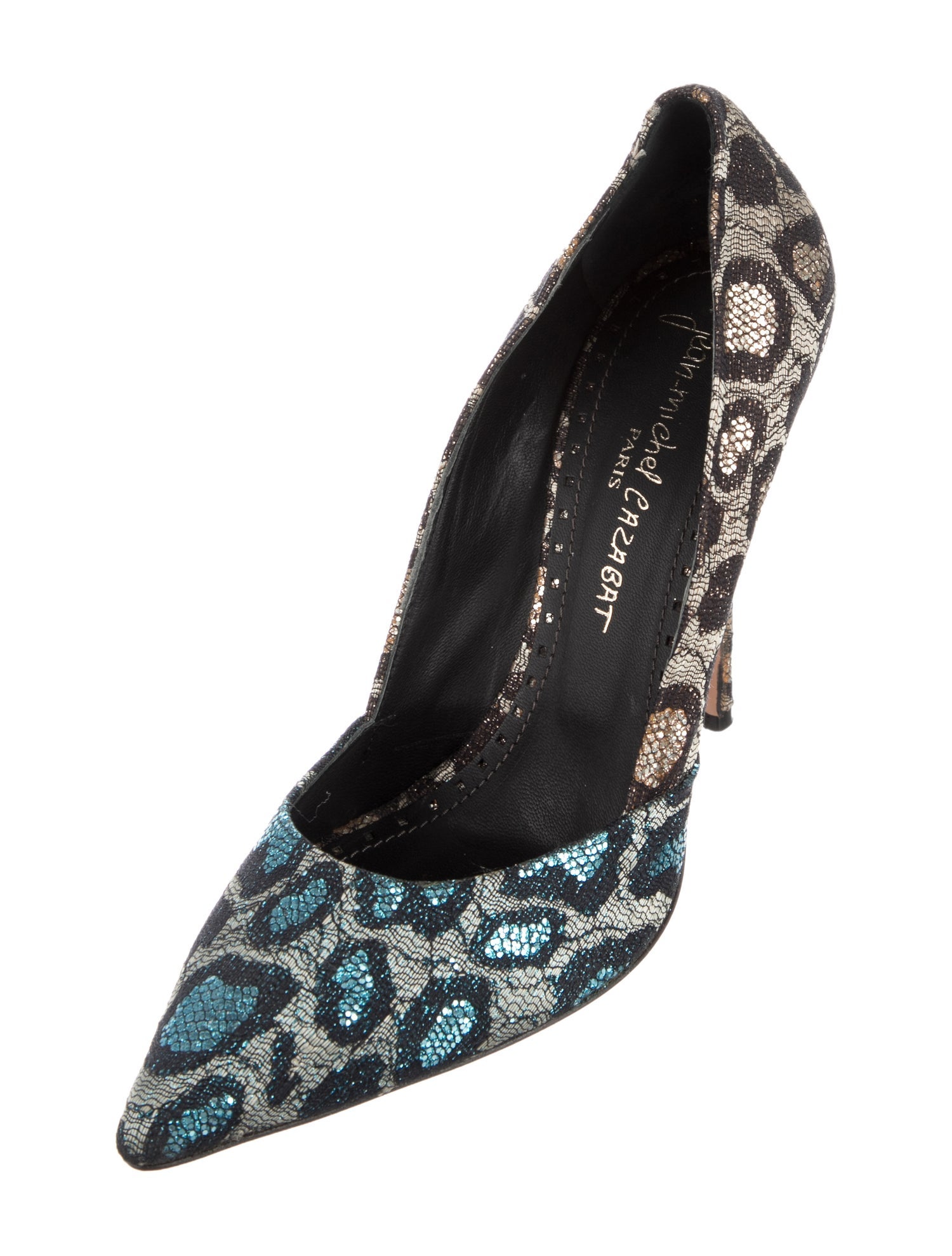 Jean-Michel Cazabat Printed Glitter Accents Pumps
