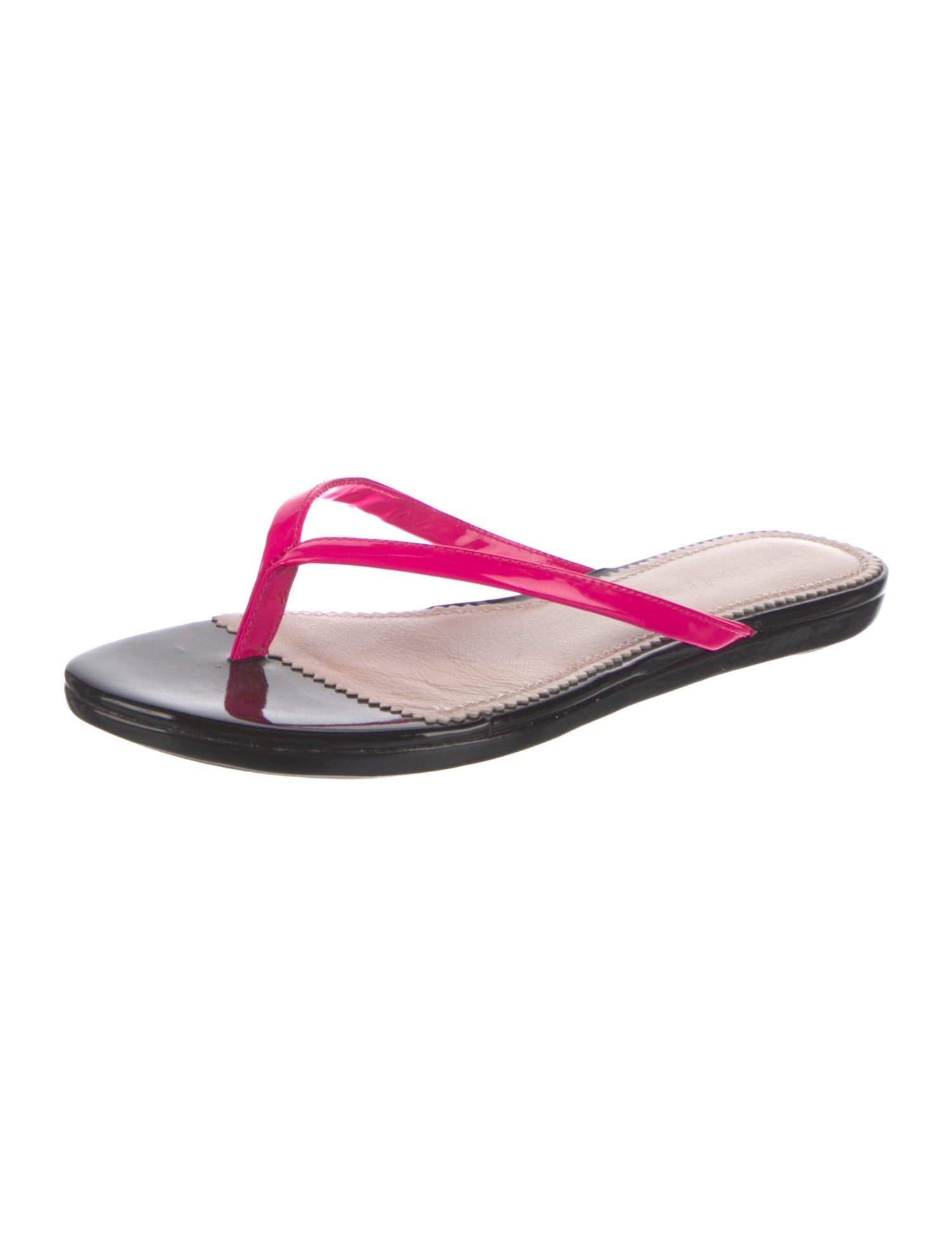 Jean-Michel Cazabat Leather Colorblock Pattern Flip Flops