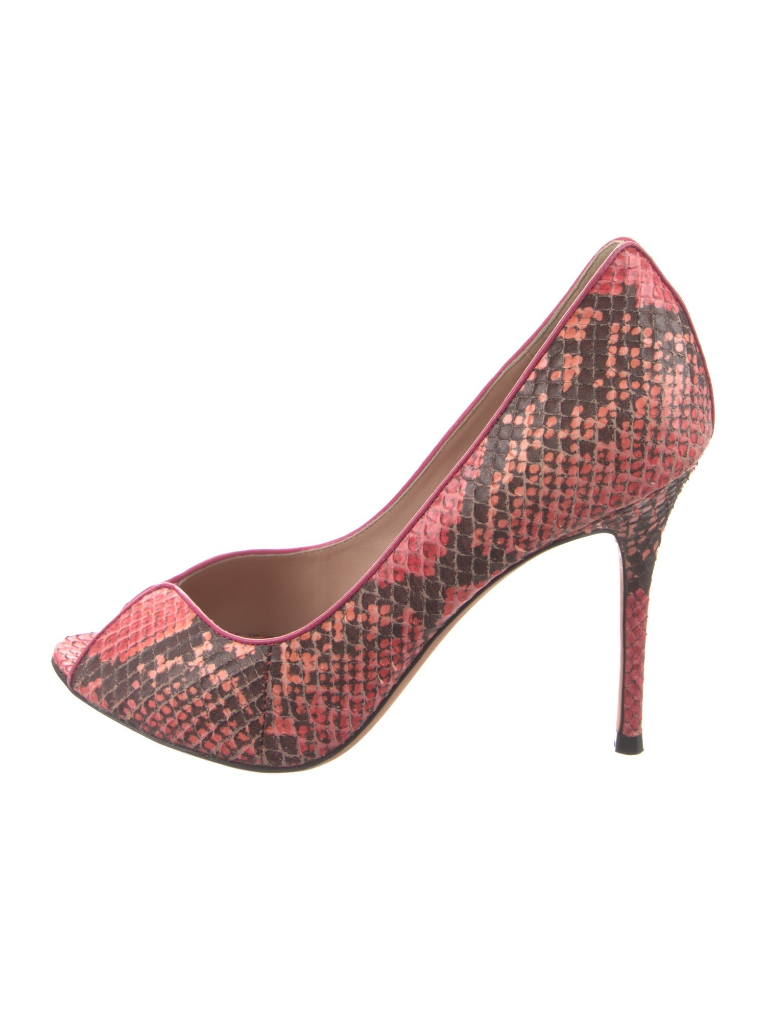 Jean-Michel Cazabat Embossed Leather Animal Print Pumps