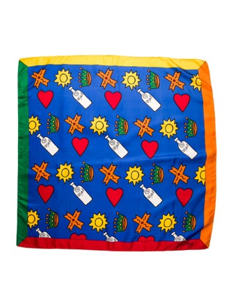 JC de Castelbajac Silk Printed Scarf