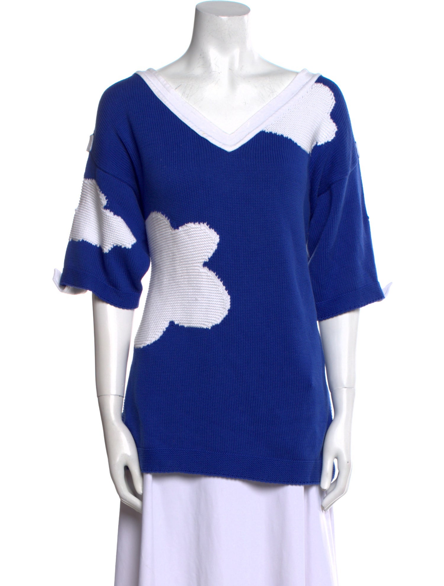 JC de Castelbajac Printed V-Neck Sweater