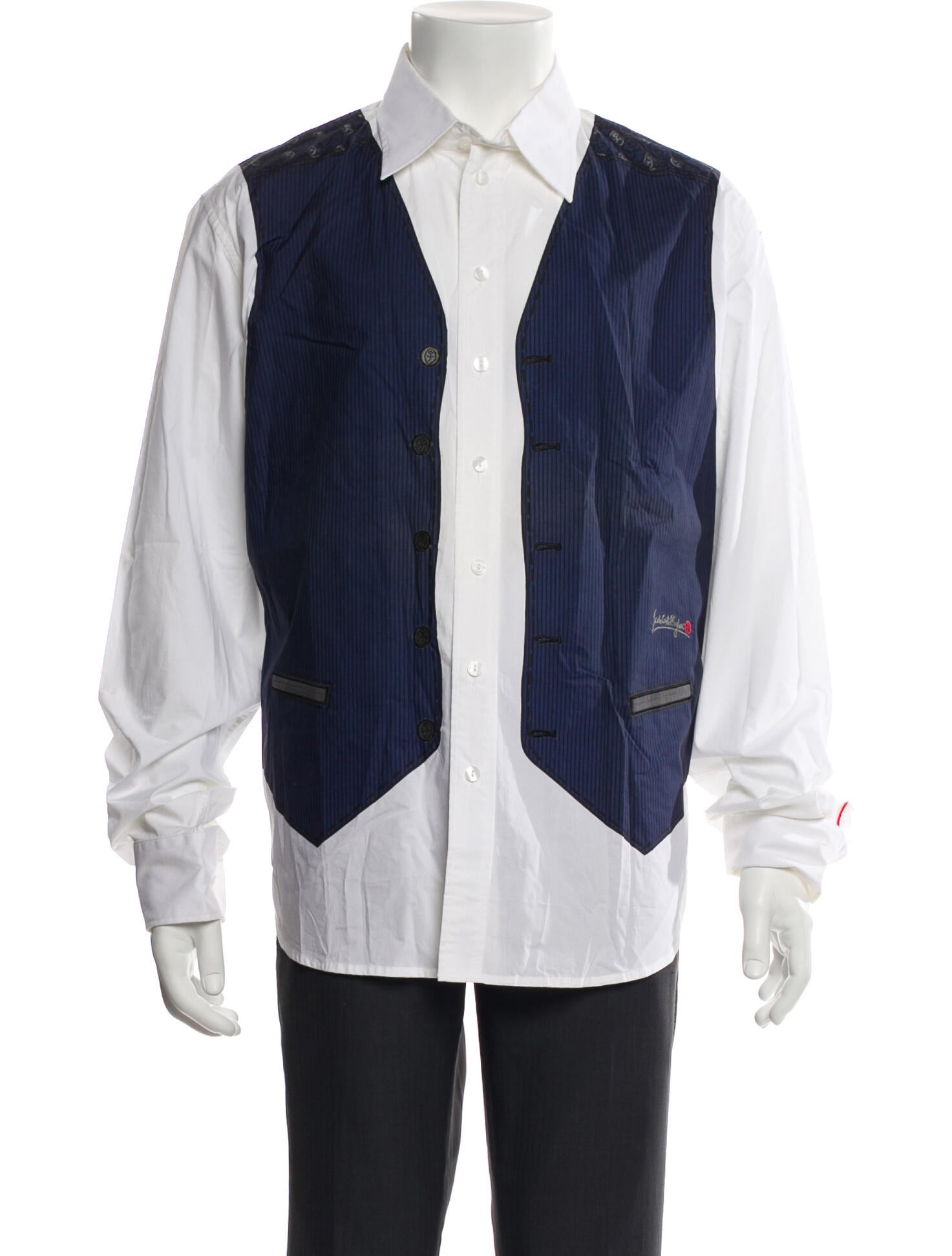 JC de Castelbajac Colorblock Pattern Sleeveless Shirt