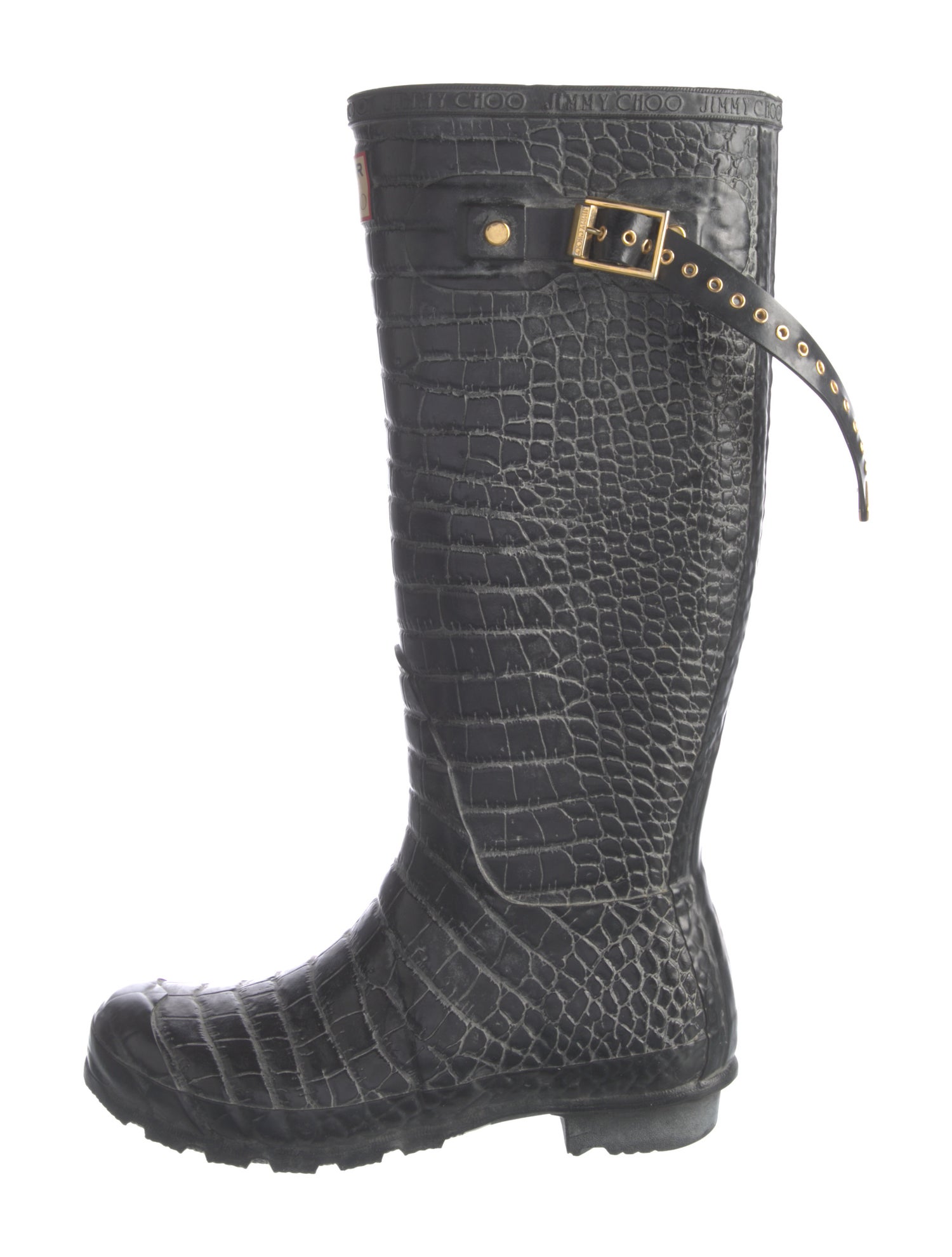 Jimmy Choo x Hunter Rubber Animal Print Rain Boots