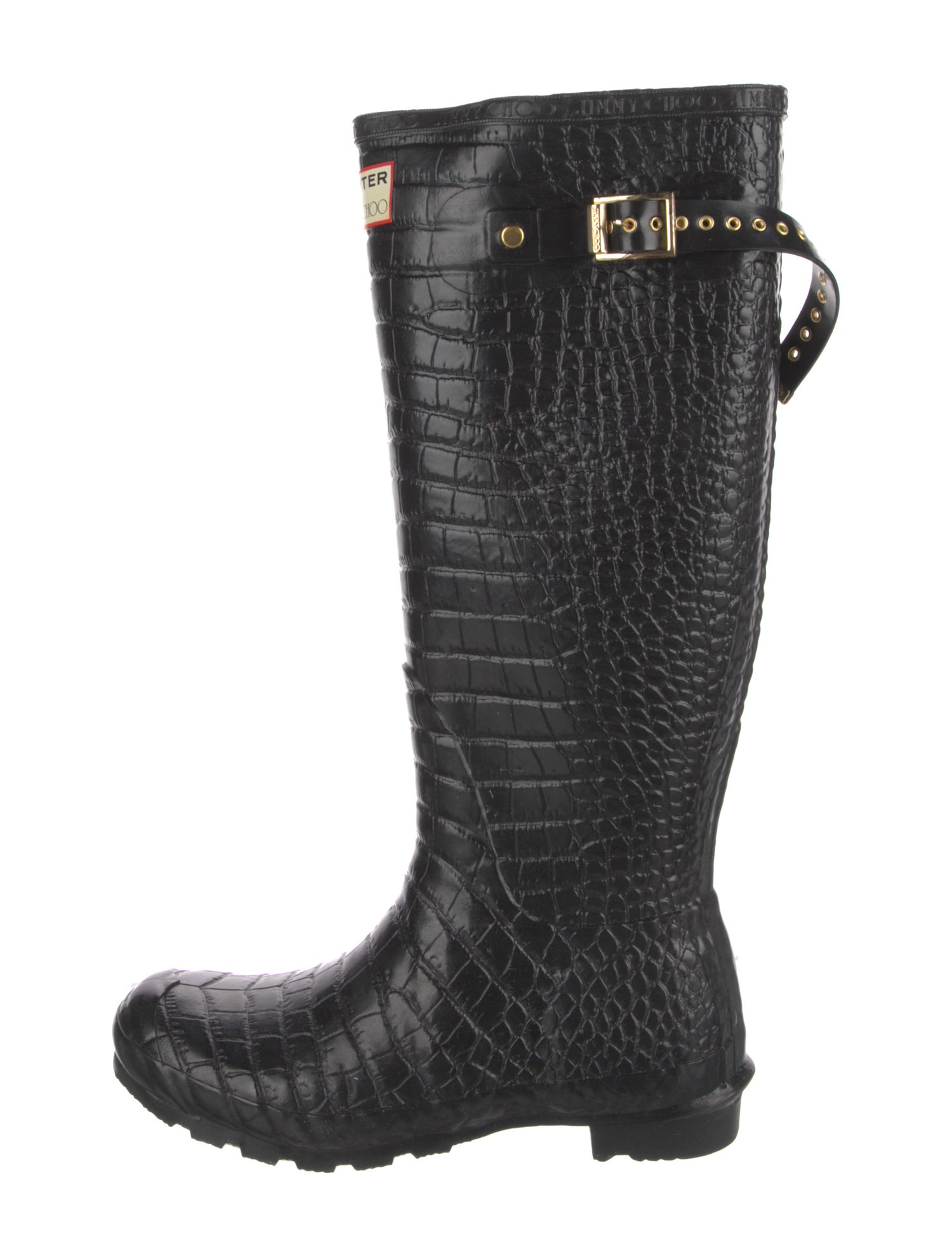 Jimmy Choo x Hunter Rubber Animal Print Rain Boots