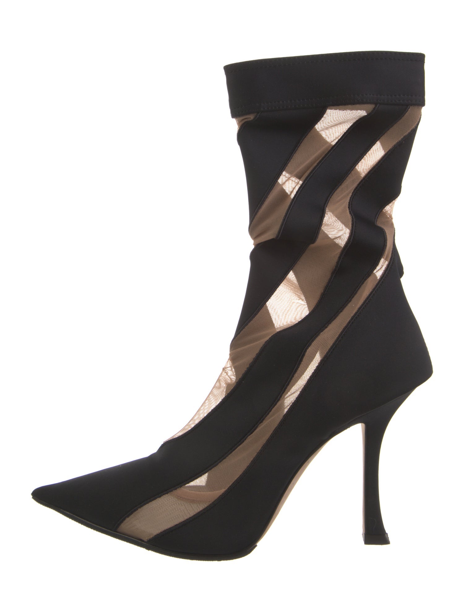 Jimmy Choo x Mugler Mesh Striped Sock Boots