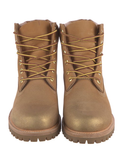 Jimmy Choo x Timberland Leather Glitter Accents Combat Boots