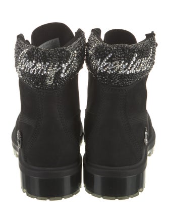 Jimmy Choo x Timberland Suede Printed Combat Boots