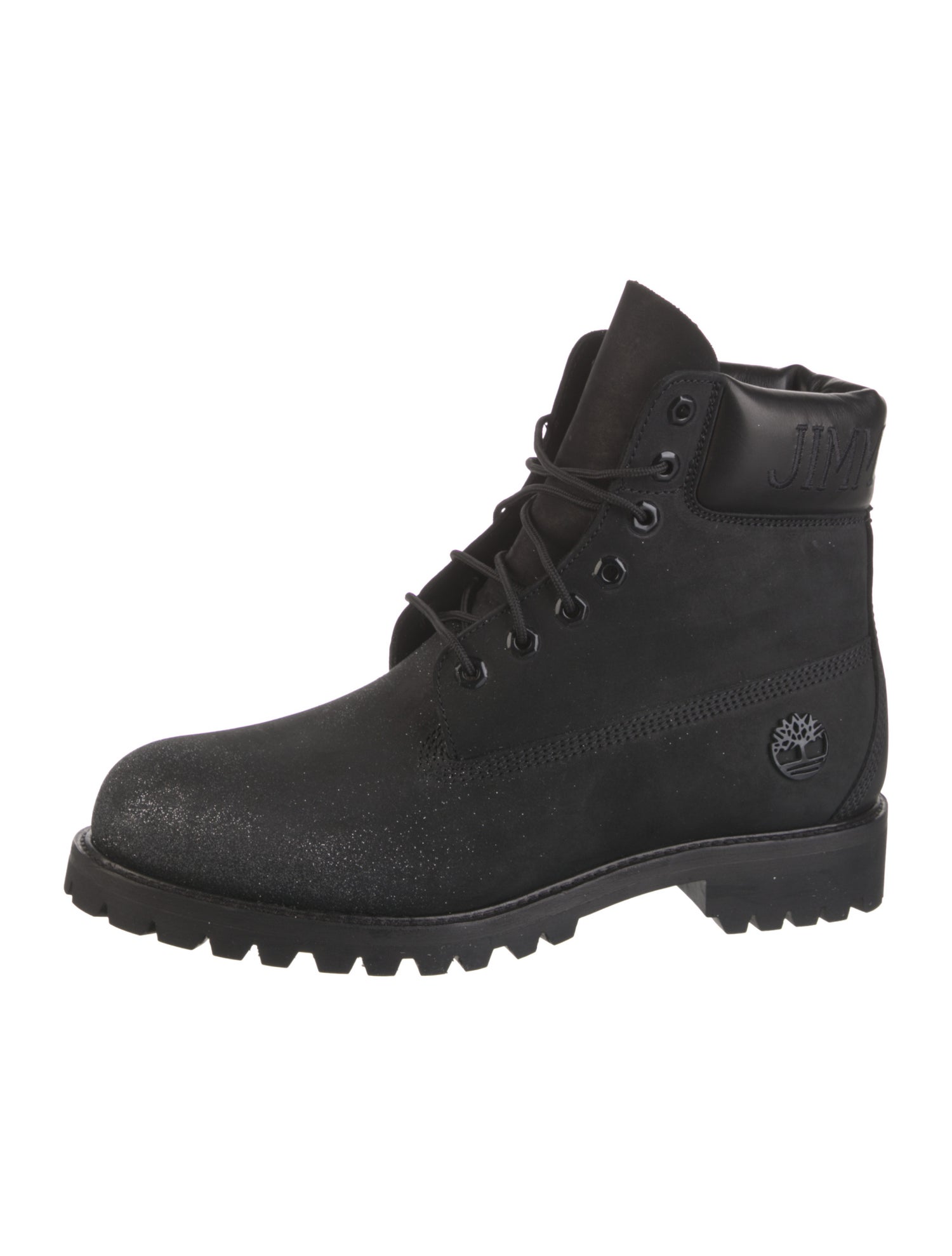 Jimmy Choo x Timberland Nubuck Glitter Accents Lace-Up Boots