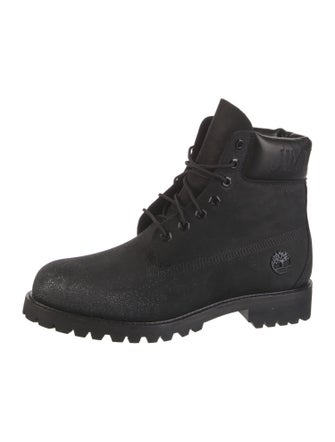 Jimmy Choo x Timberland Nubuck Glitter Accents Lace-Up Boots