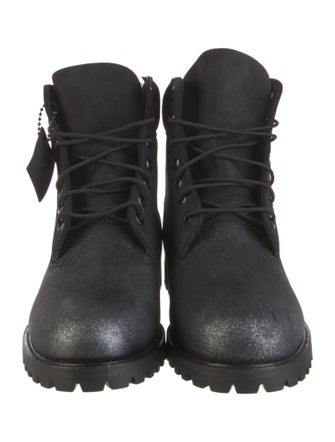 Jimmy Choo x Timberland Nubuck Glitter Accents Lace-Up Boots