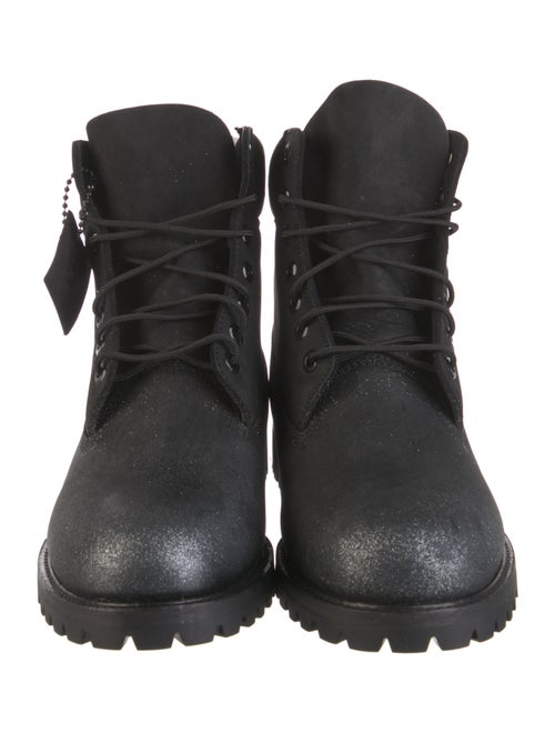 Jimmy Choo x Timberland Nubuck Glitter Accents Lace-Up Boots