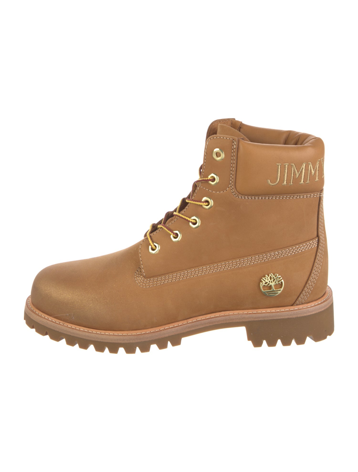 Jimmy Choo x Timberland Nubuck Glitter Accents Combat Boots