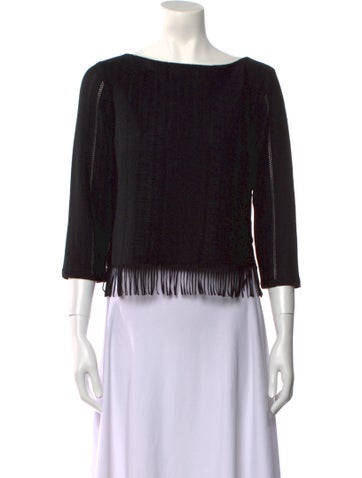 Juliana Collezione Tops Wool Bateau Neckline Crop Top M