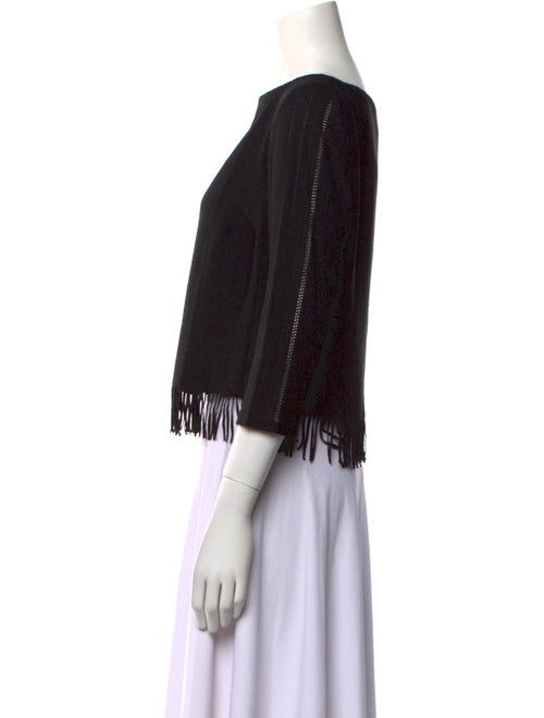 Juliana Collezione Wool Bateau Neckline Crop Top