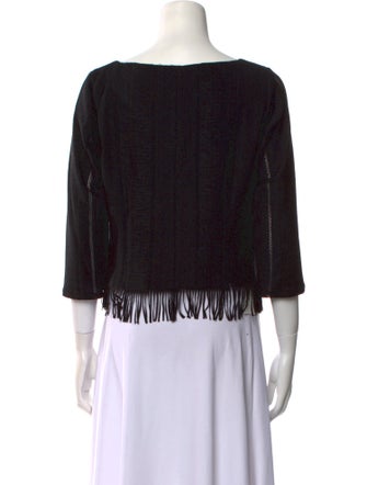 Juliana Collezione Wool Bateau Neckline Crop Top