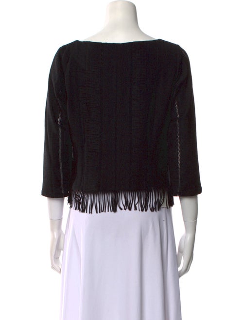 Juliana Collezione Wool Bateau Neckline Crop Top