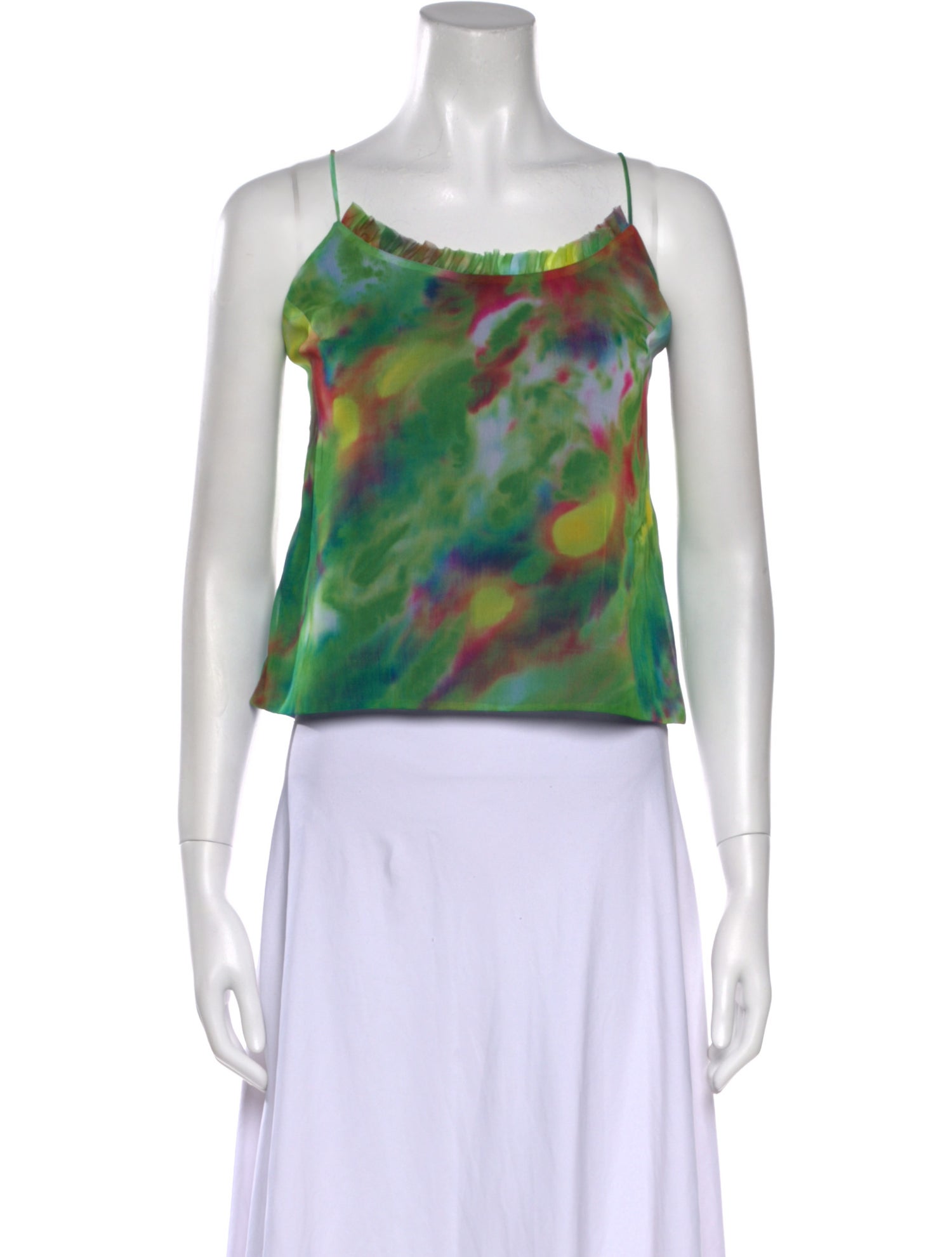 Juliana Collezione Printed Scoop Neck Crop Top