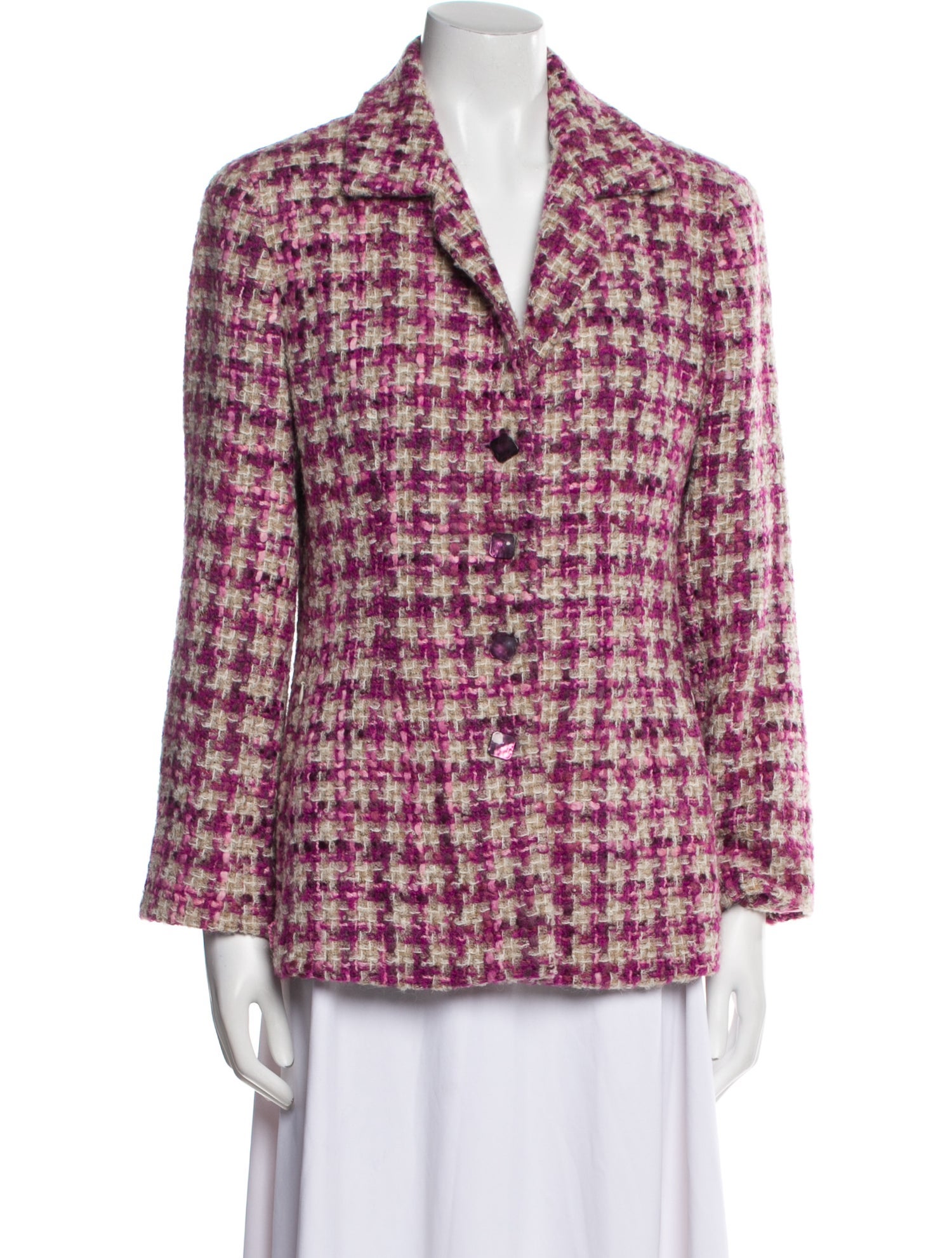 Juliana Collezione Plaid Print Blazer
