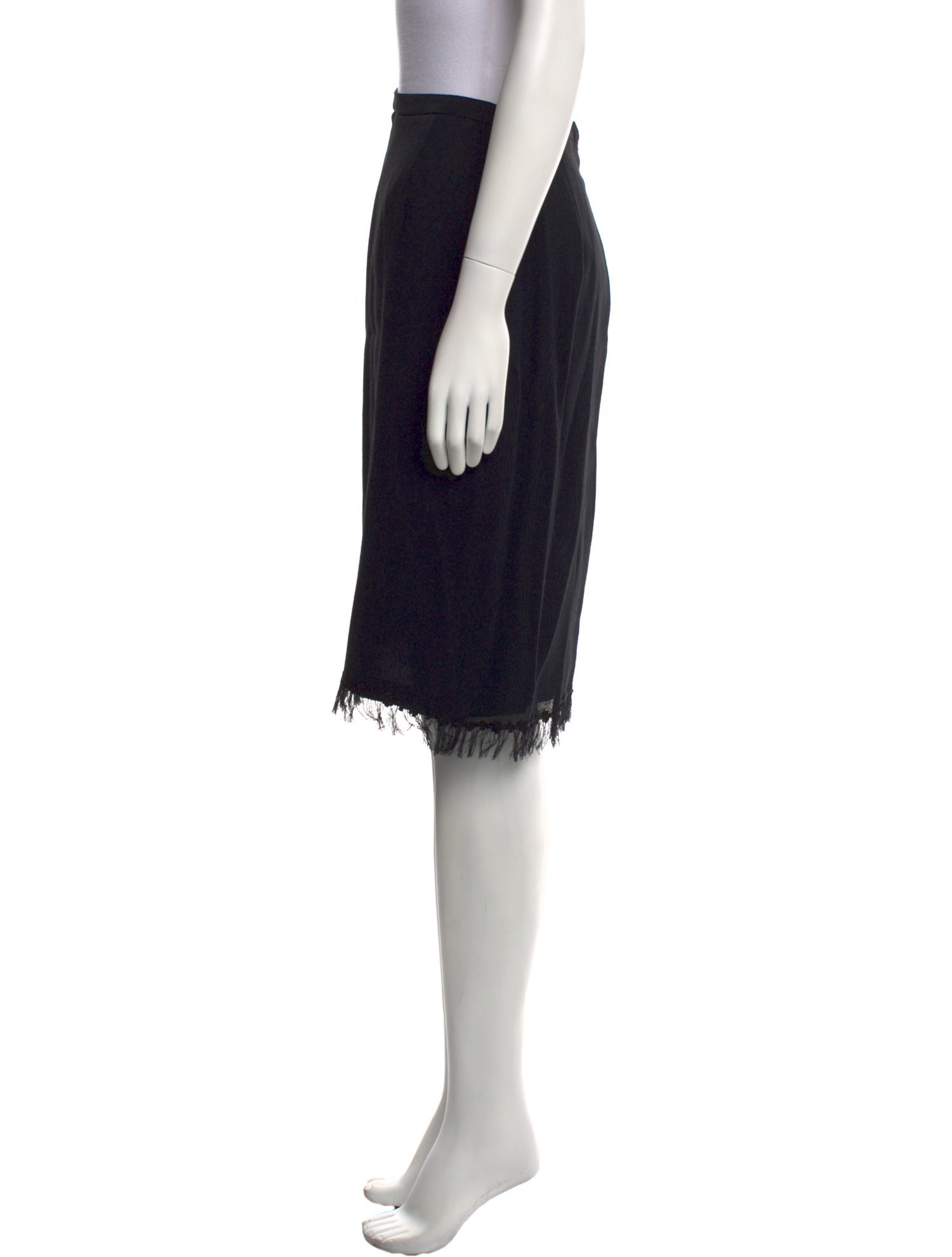 Juliana Collezione Fringe Trim Accent Knee-Length Skirt