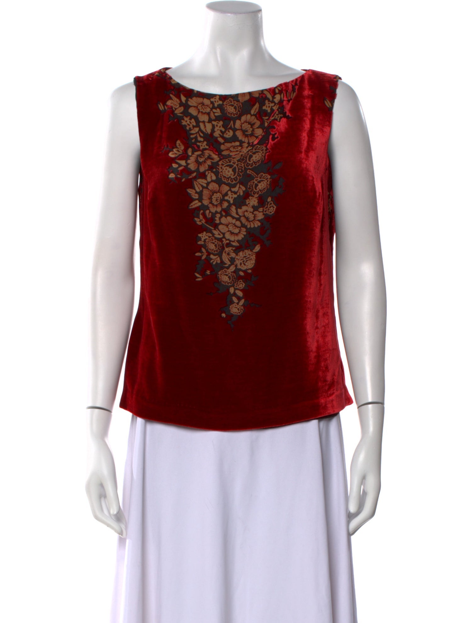 Juliana Collezione Printed Scoop Neck Top