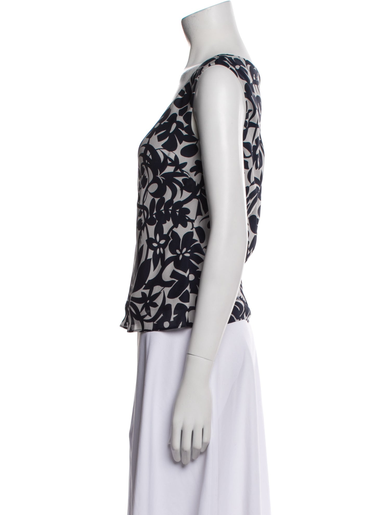 Juliana Collezione Silk Floral Print Top