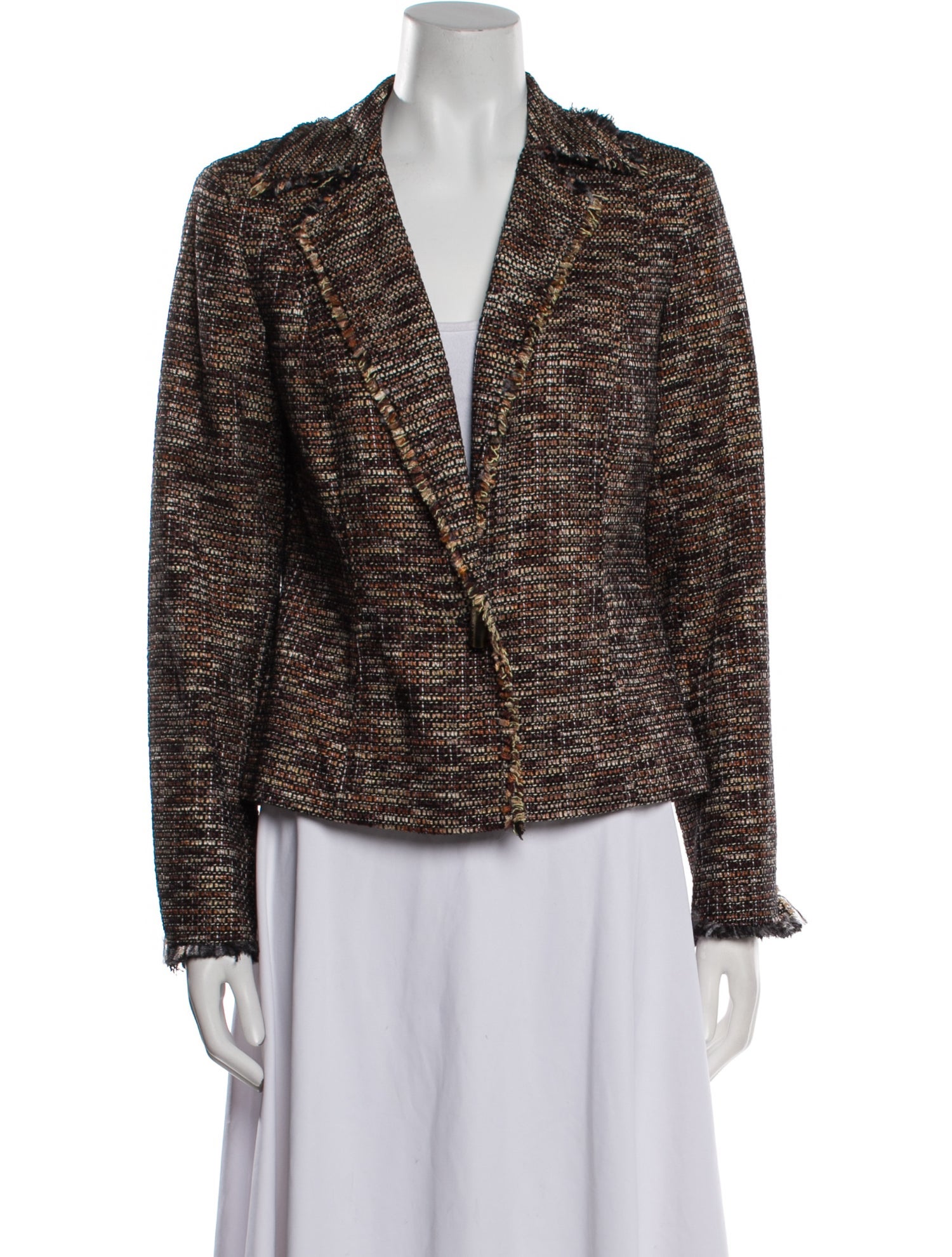 Juliana Collezione Nylon Tweed Pattern Blazer