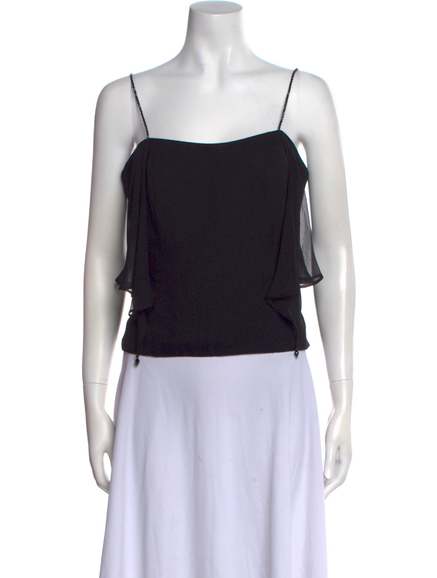 Juliana Collezione Silk Square Neckline Crop Top