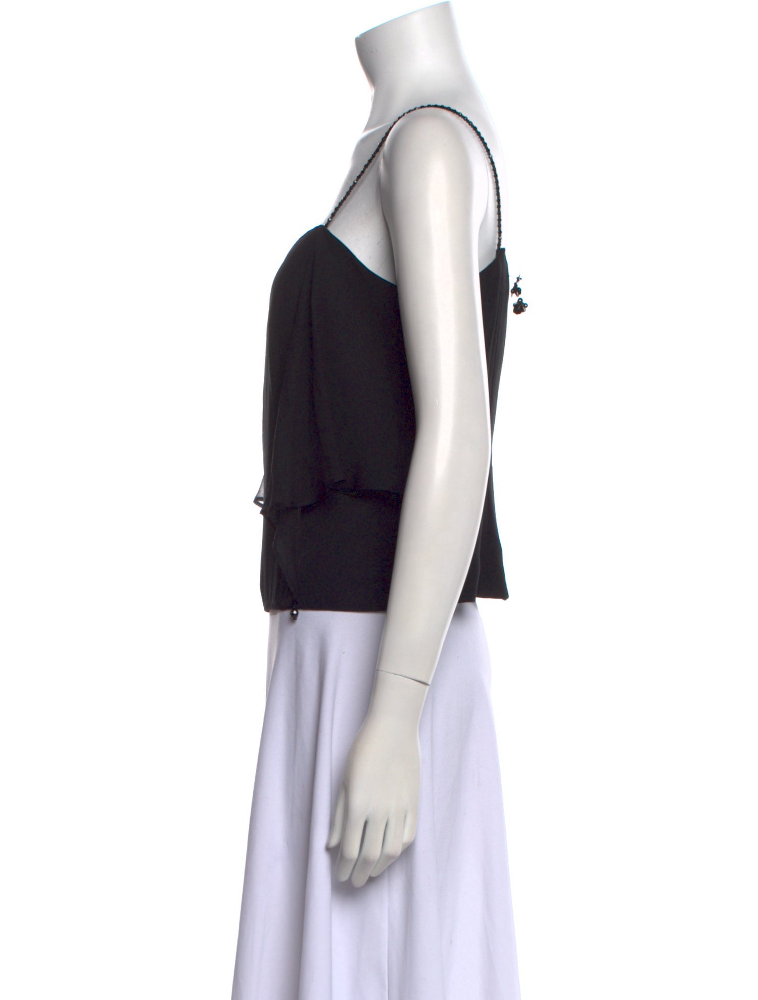 Juliana Collezione Silk Square Neckline Crop Top