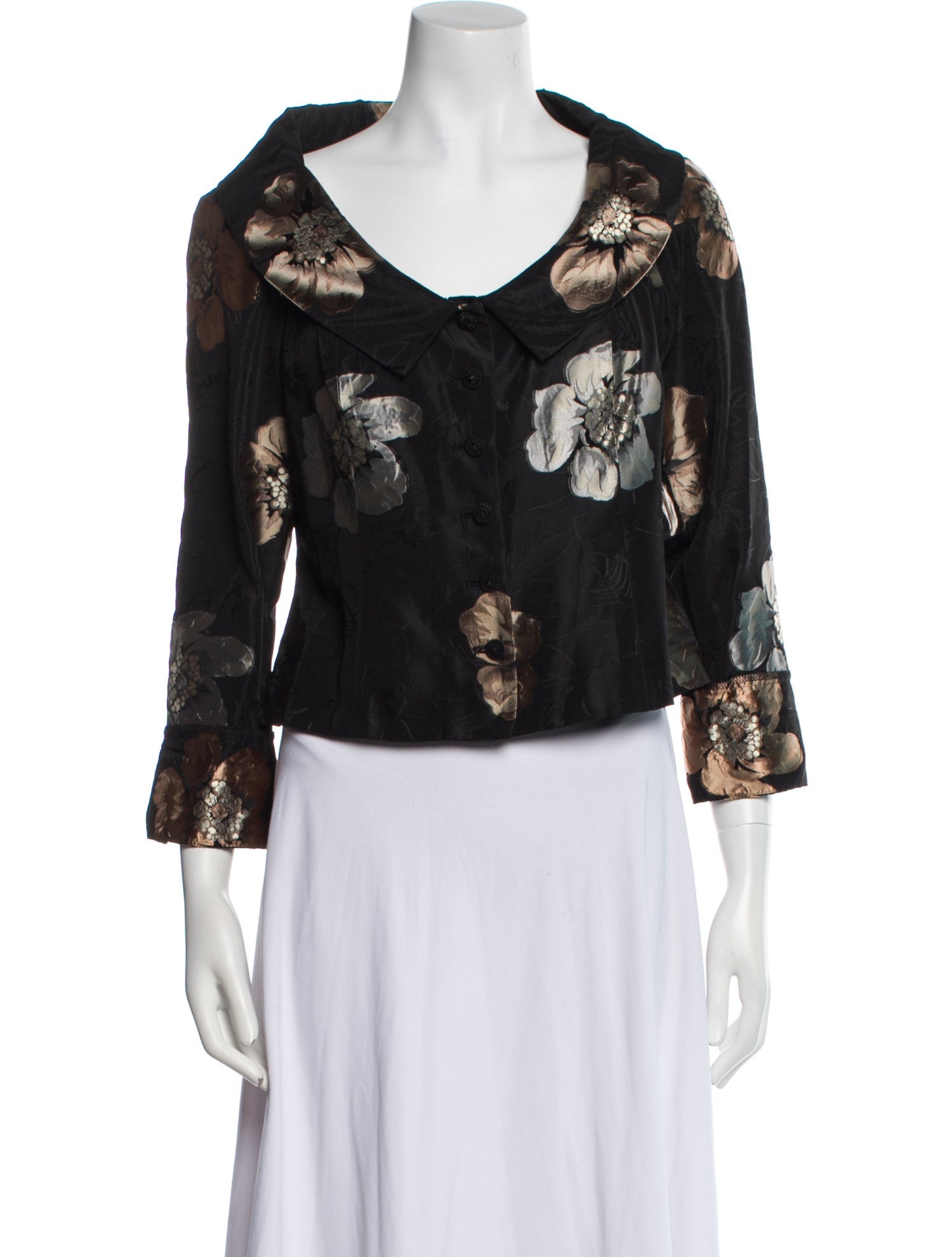 Juliana Collezione Floral Print Evening Jacket