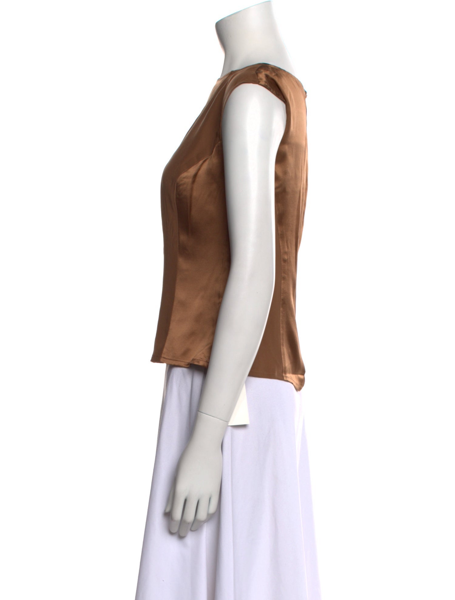 Juliana Collezione Silk Bateau Neckline Crop Top