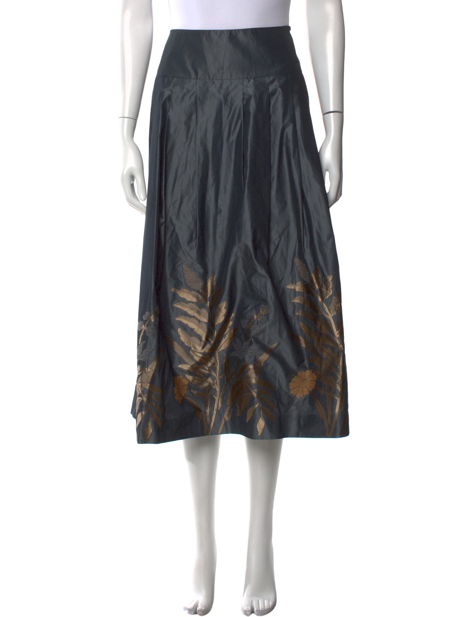 Juliana Collezione Silk Midi Length Skirt