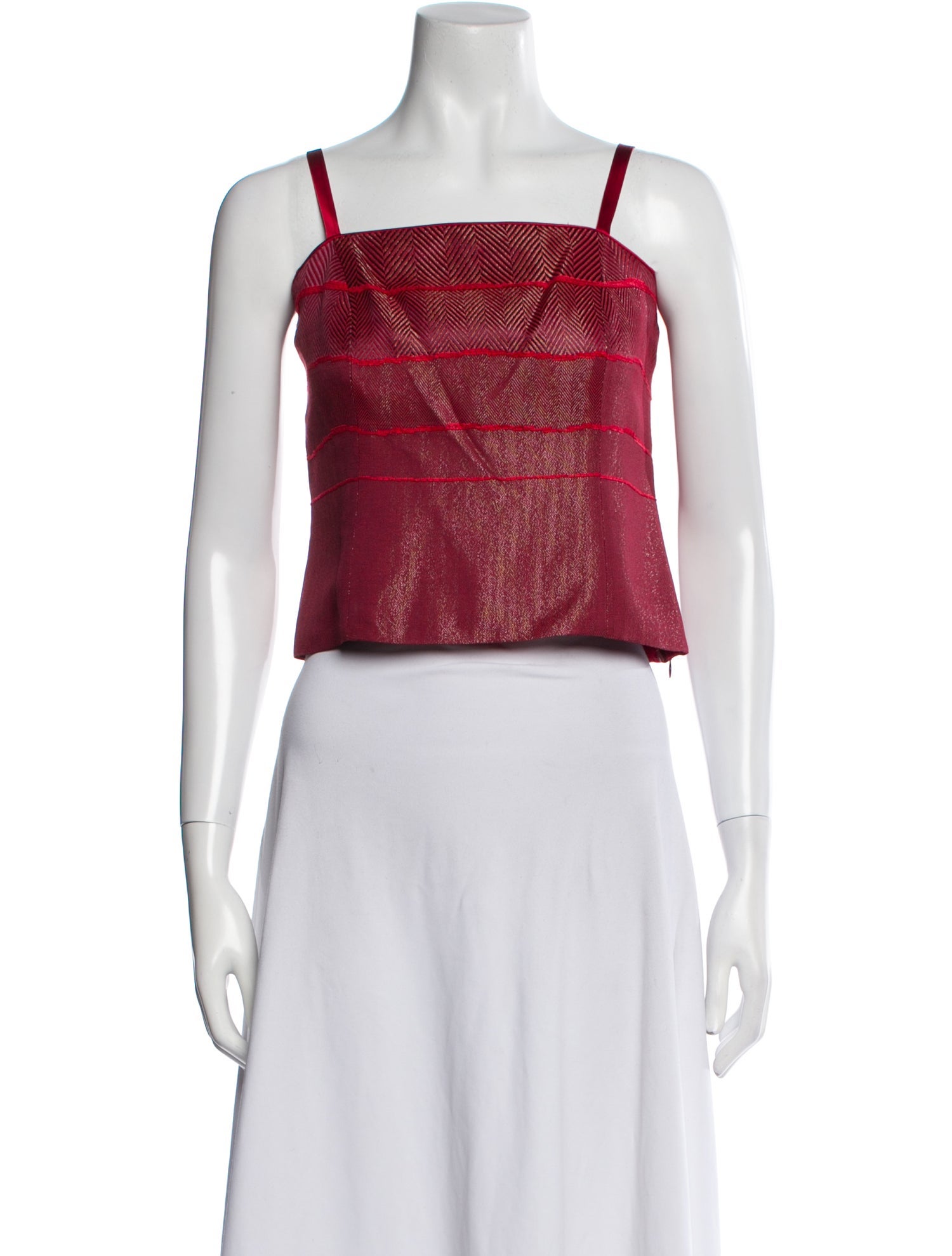 Juliana Collezione Square Neckline Sleeveless Crop Top