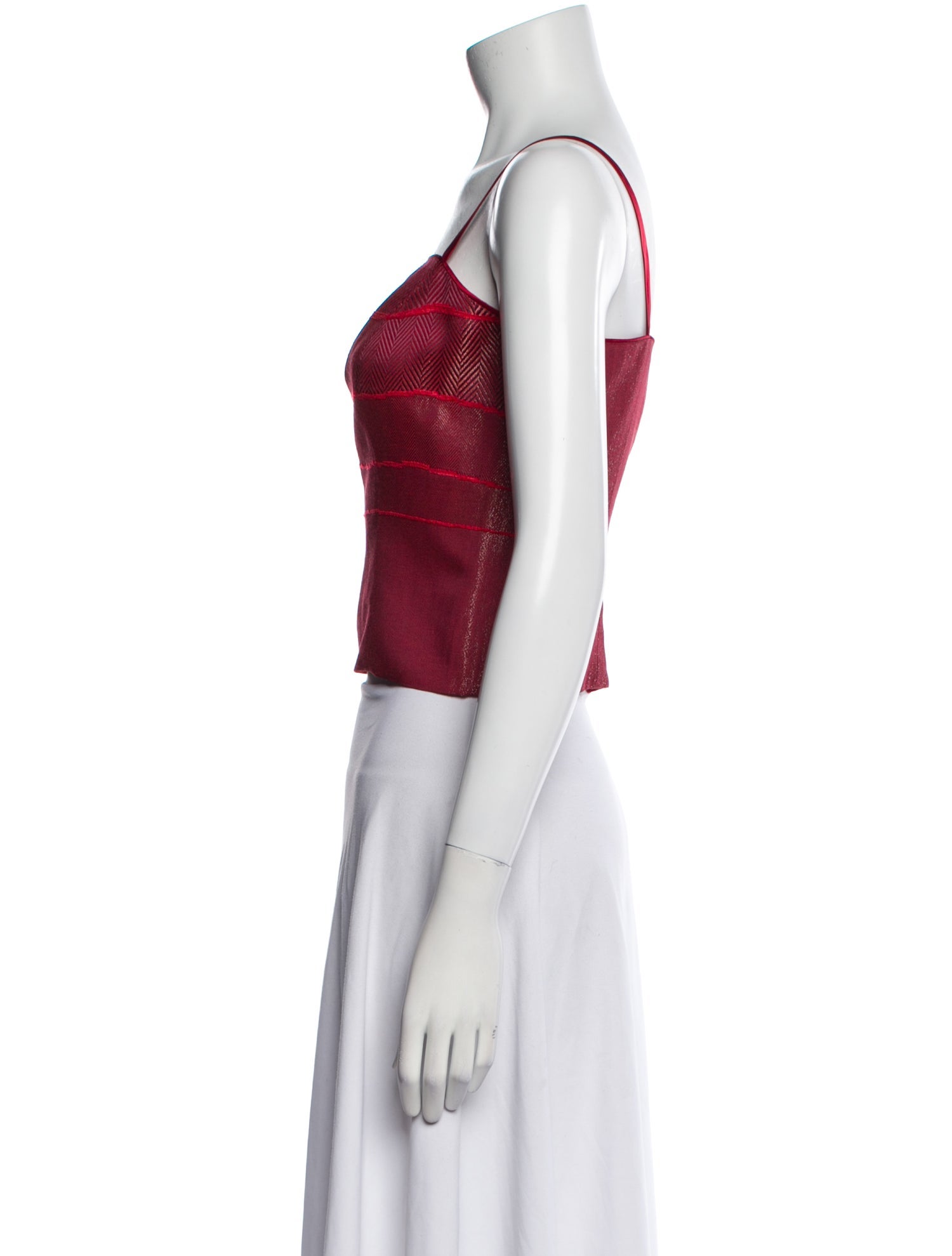 Juliana Collezione Square Neckline Sleeveless Crop Top