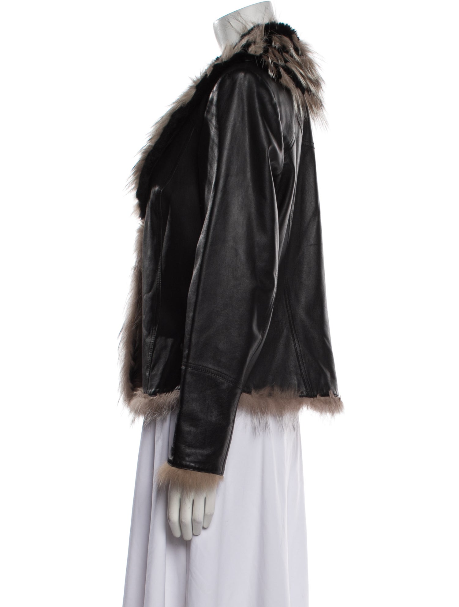 Juliana Collezione Leather Striped Evening Jacket