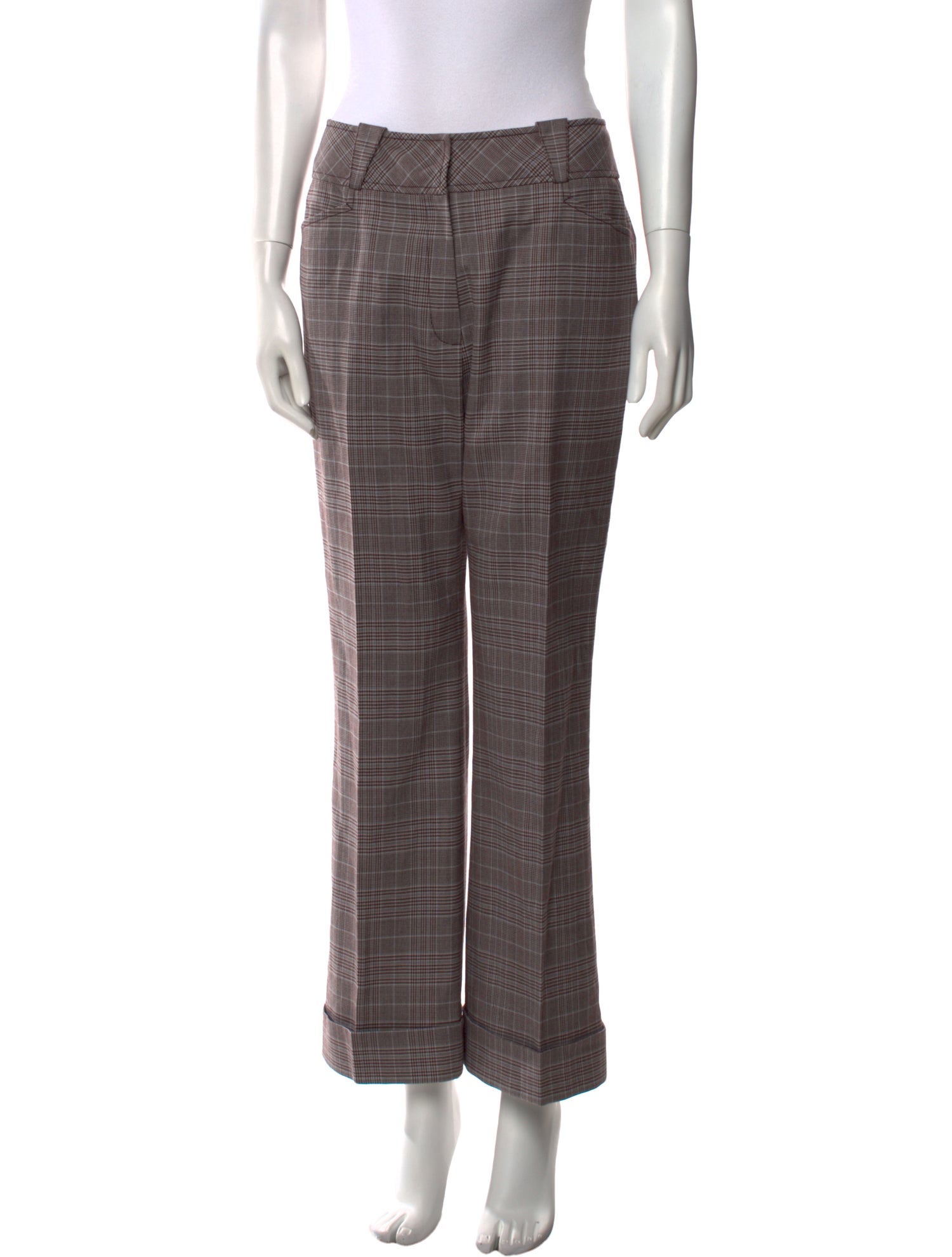 Juliana Collezione Plaid Print Wide Leg Pants