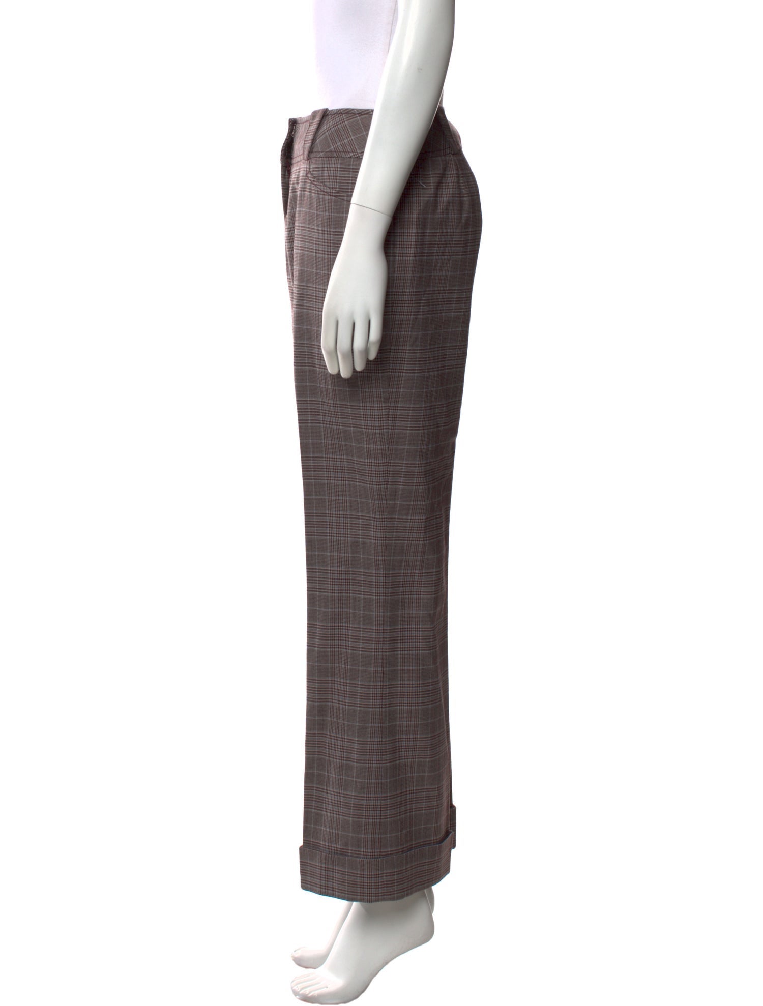 Juliana Collezione Plaid Print Wide Leg Pants