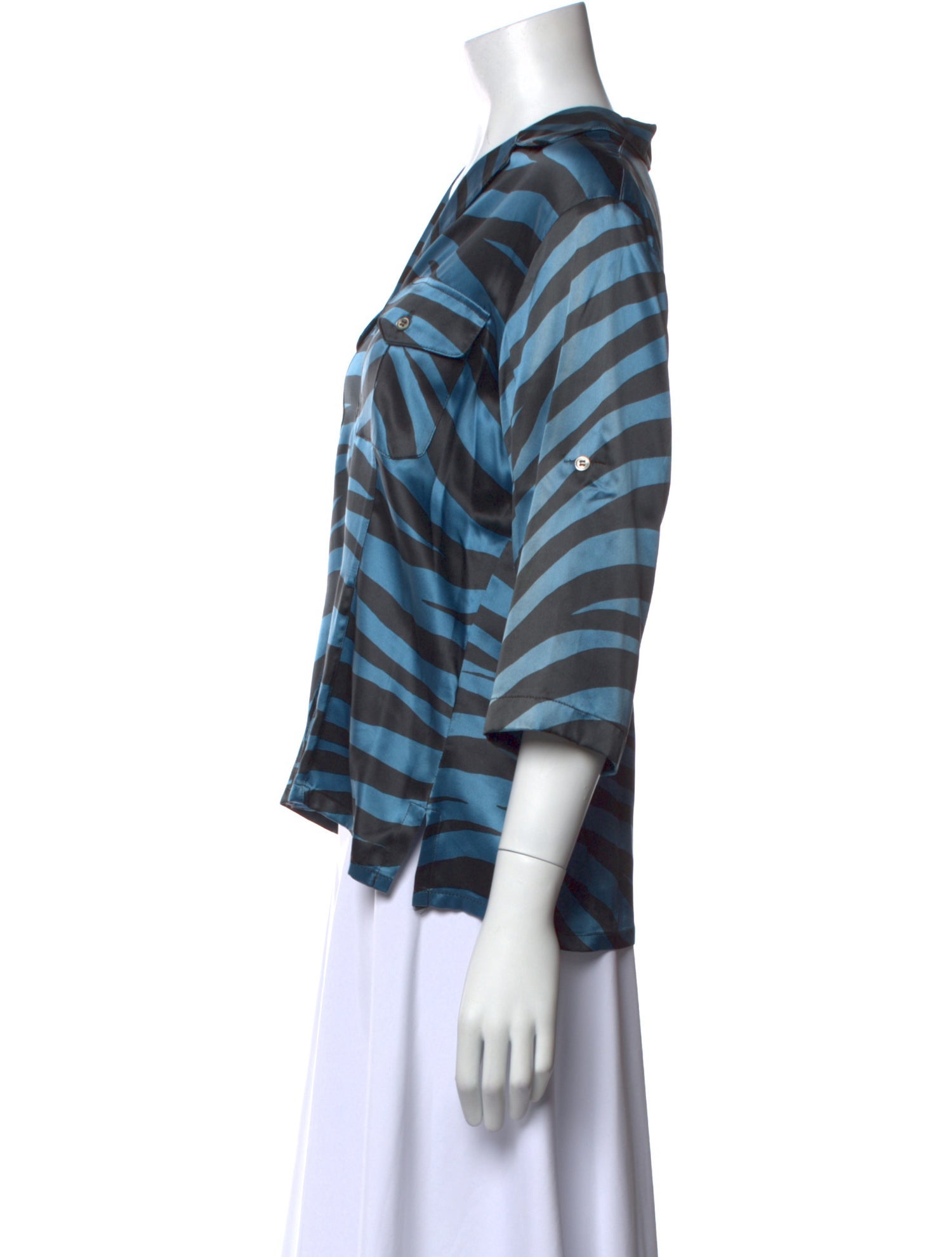 Juliana Collezione Silk Printed Blouse