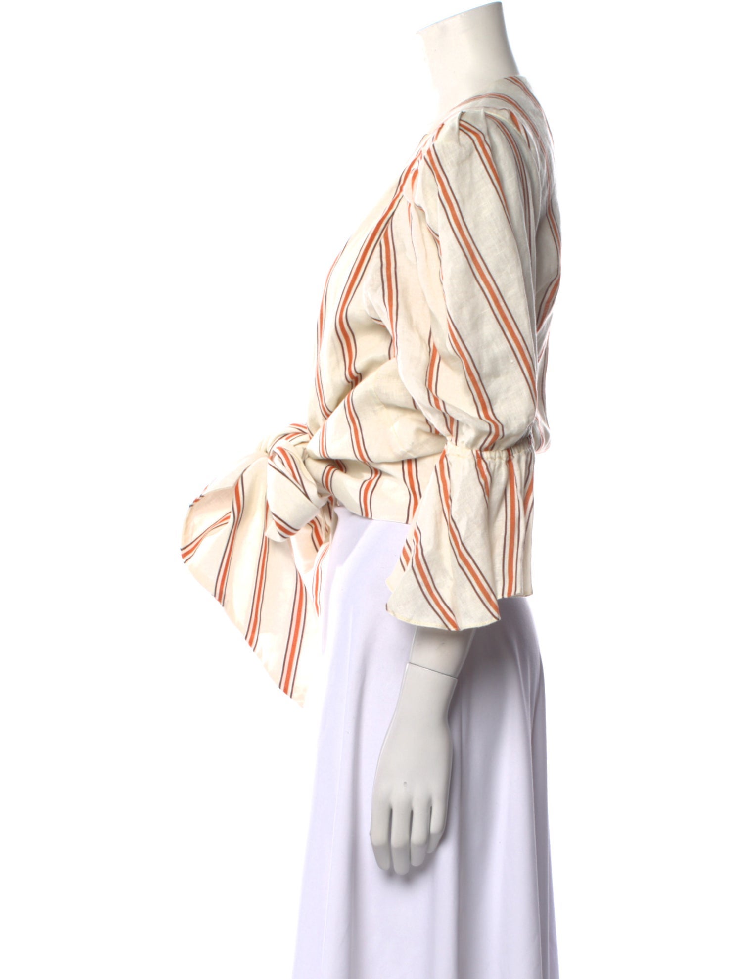 Juan de Dios Linen Striped Crop Top