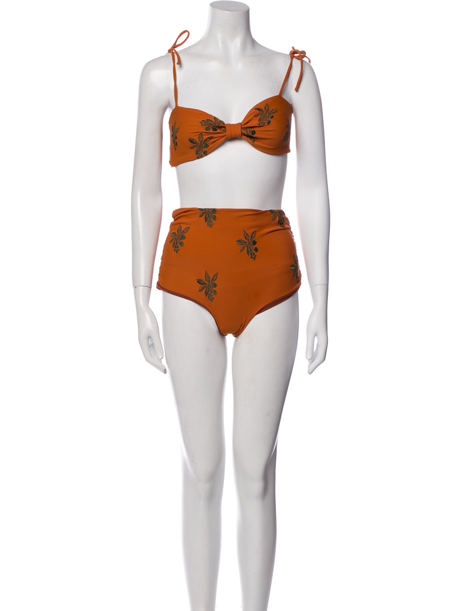 Juan de Dios Floral Print Embroidered Accent Bikini w/ Tags