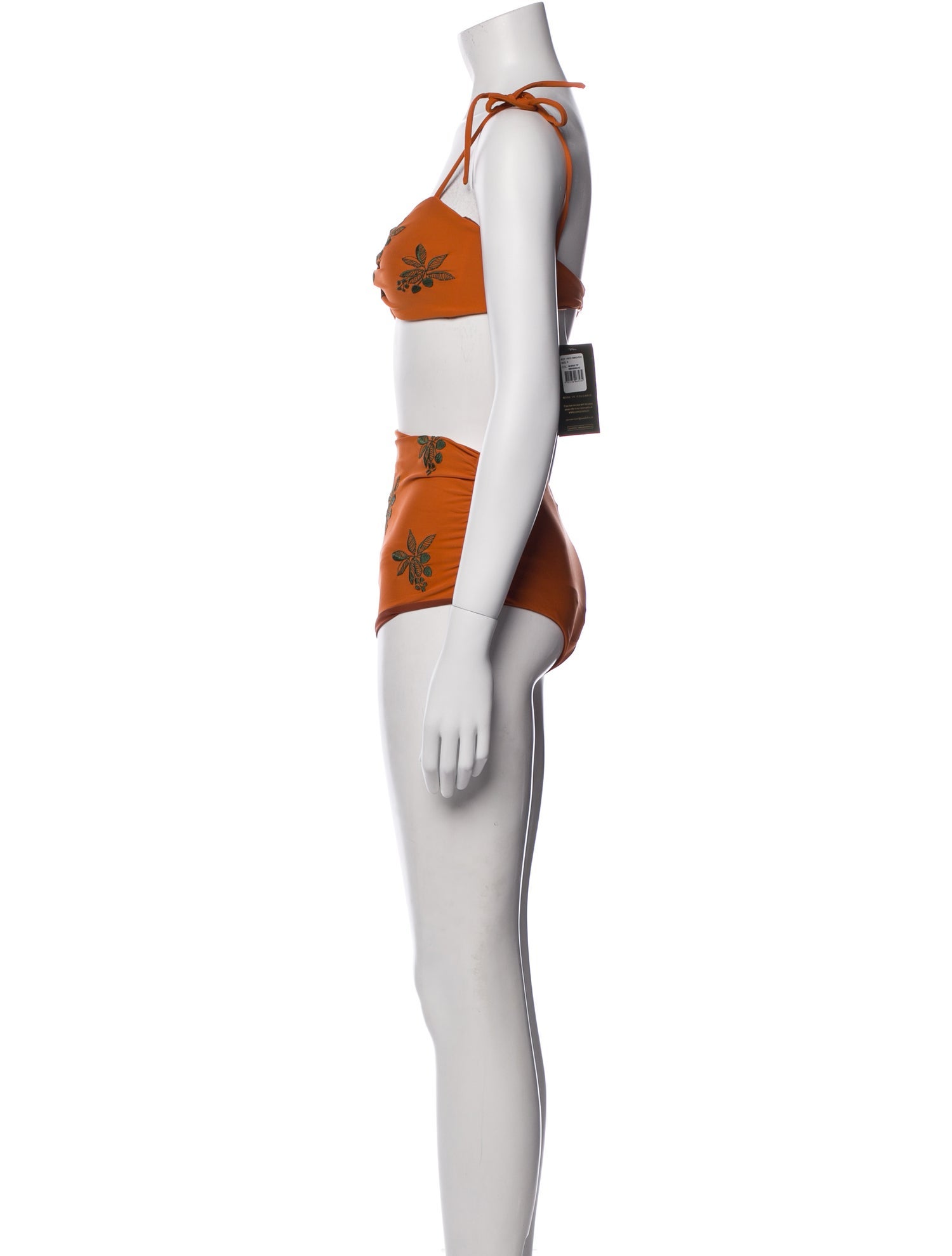 Juan de Dios Floral Print Embroidered Accent Bikini w/ Tags