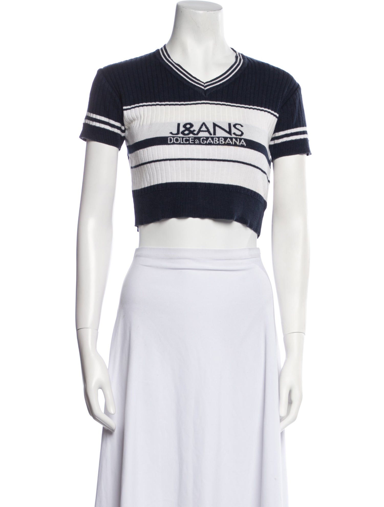 J&ANS Dolce & Gabbana Vintage Graphic Print Crop Top