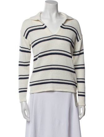 J. Mclaughlin Striped V-Neck Sweater