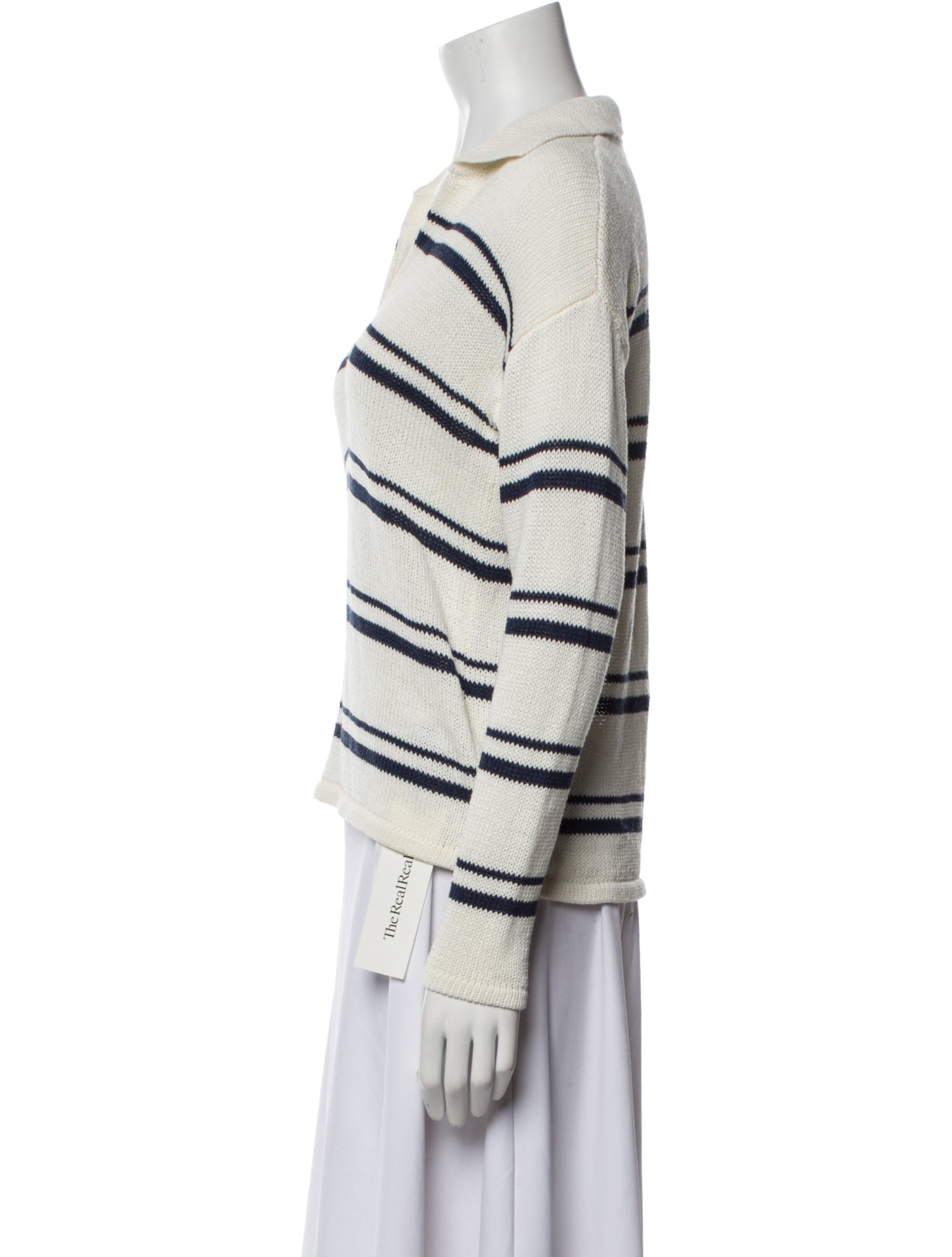 J. Mclaughlin Striped V-Neck Sweater