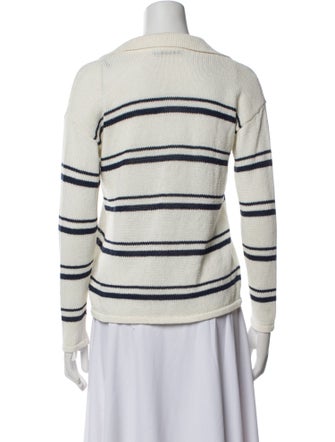 J. Mclaughlin Striped V-Neck Sweater