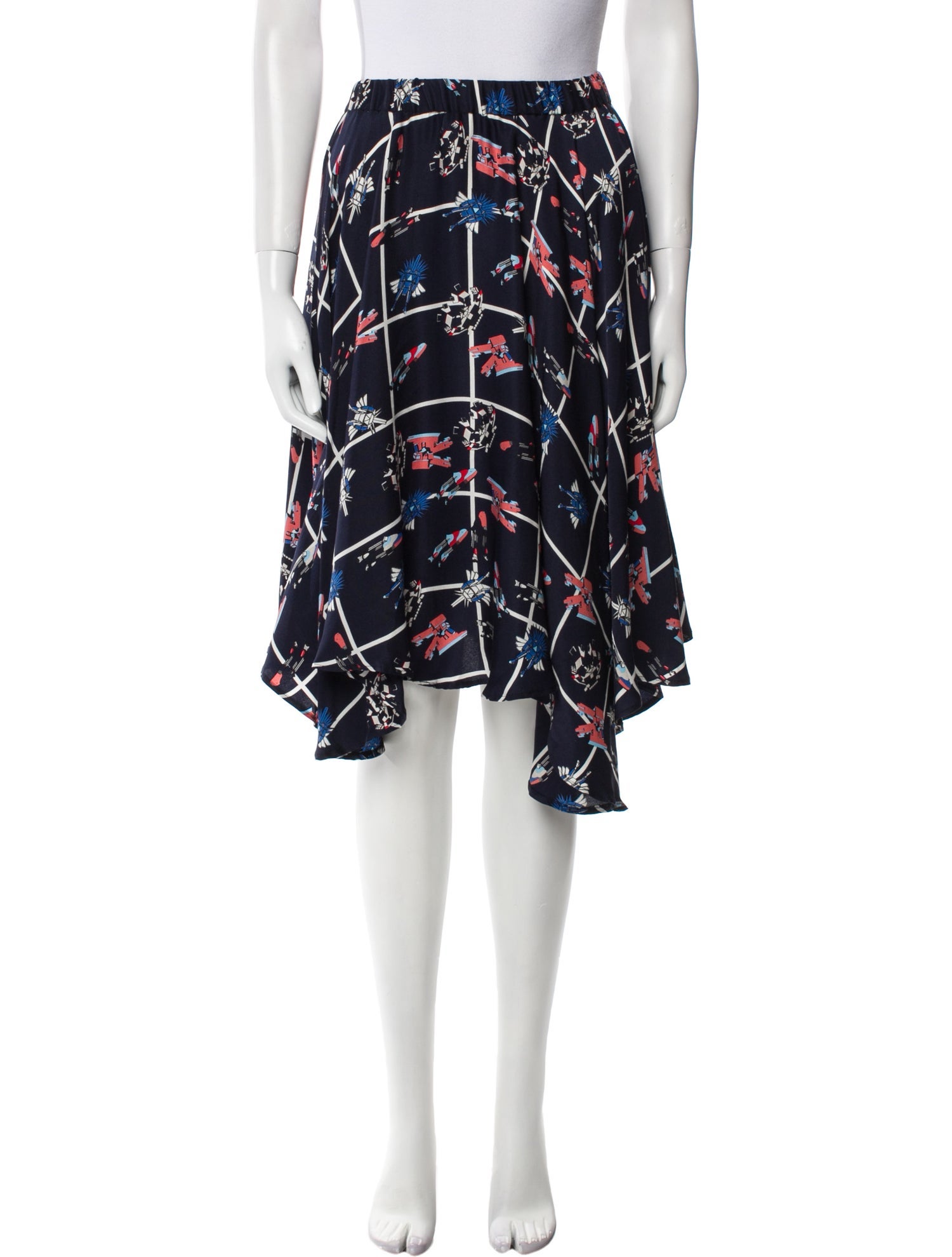 Julien David Silk Knee-Length Skirt