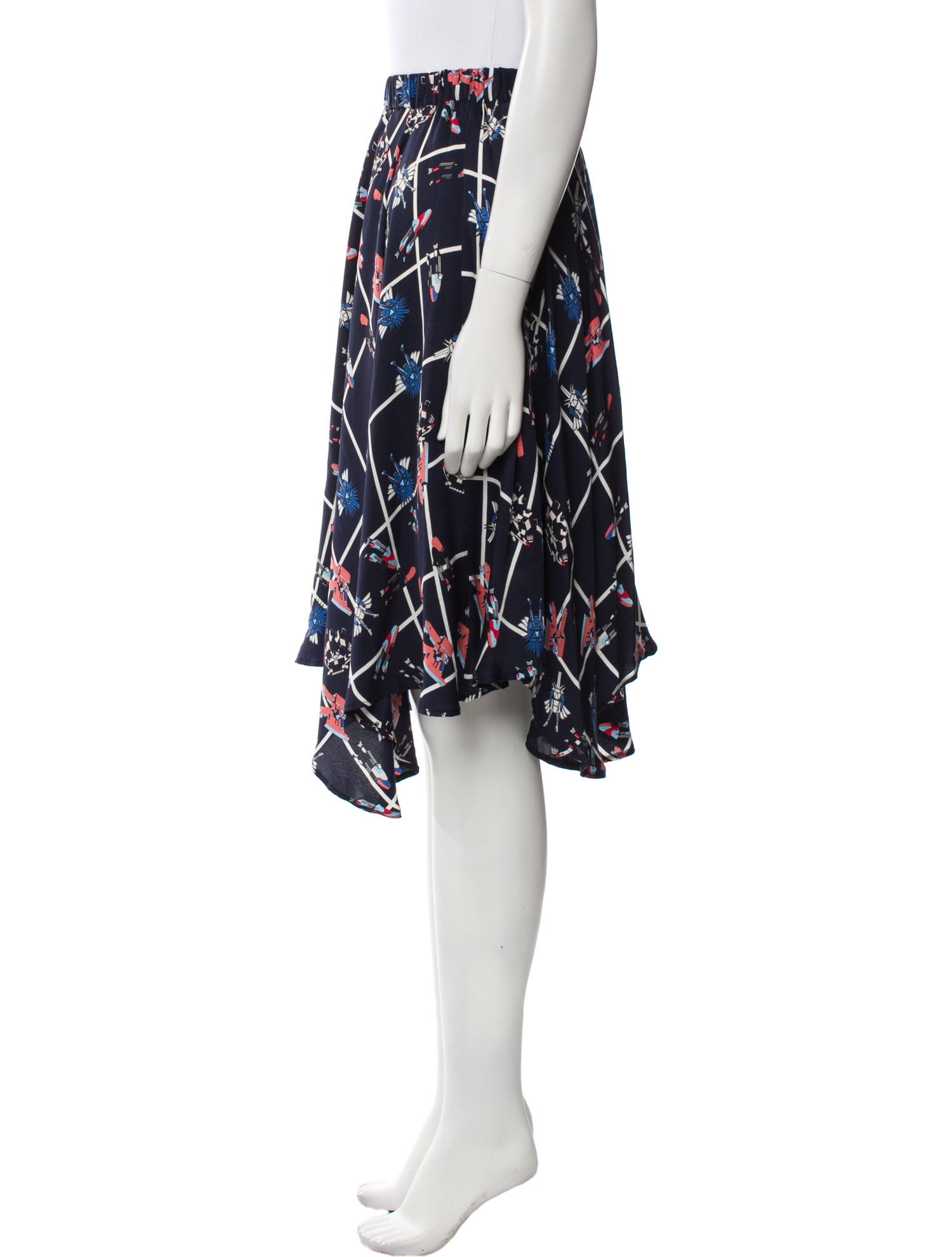 Julien David Silk Knee-Length Skirt