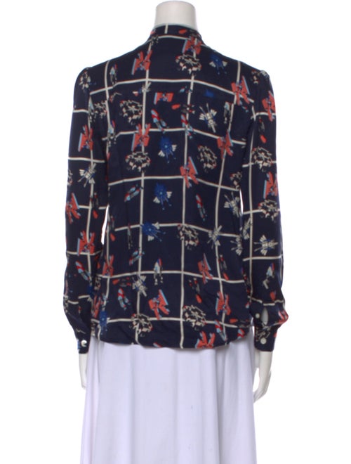 Julien David Silk Printed Button-Up Top